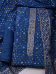 Woven Design Chanderi Unstitched Kurta With Pant & Dupatta