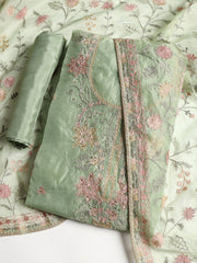 Embroidered Tissue Unstitched Suit With Dupatta