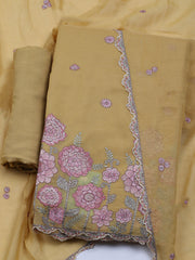 Embroidered Cotton Blend Unstitched Suit With Dupatta