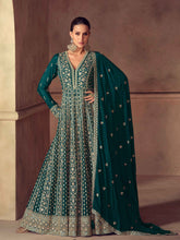 Embroidered Chinon Suit With Pant & Dupatta