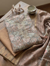 Embroidered Chanderi Unstitched Suit With Pant & Dupatta