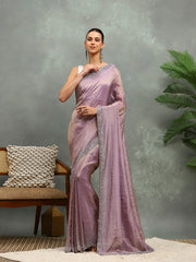 Stone Embroidered Tissue Saree