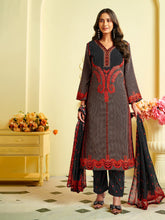 Printed Crepe Unstitched Suit With Pant & Dupatta