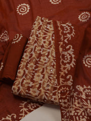Printed Cotton Blend Unstitched Suit With Dupatta