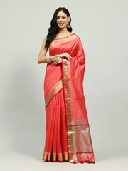 Embroidered Border Booti Art Silk Saree