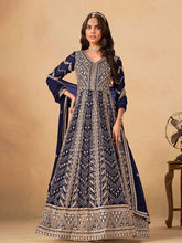 Embroidered Georgette Semi Stitched Kurta With Pant & Dupatta