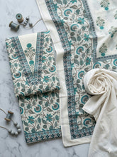 Embroidered Cotton Blend Unstitched Suit With Pant & Dupatta