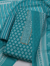 Printed Cotton Blend Unstitched Suit With Dupatta