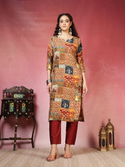 Kantha Work Cotton Blend Kurta With Pants