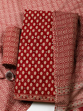 Printed Cotton Unstitched Suit With Pant & Dupatta