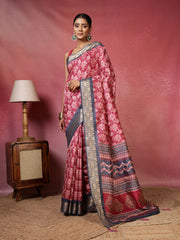 Printed Art-Tusser Saree