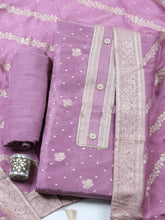 Woven Design Chanderi Unstitched Suit With Pant & Dupatta