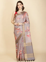 Digital Floral Printed Handloom Saree