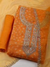 Embroidered Organza Unstitched Suit With Dupatta