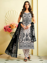 Printed Crepe Unstitched Suit With Pant & Dupatta