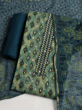 Printed Cotton Blend Unstitched Suit With Dupatta