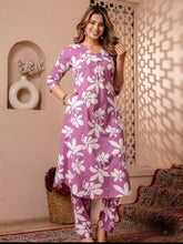 Printed Cotton Blend Kurta With Pants
