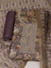 Neck Embroidered Tissue Unstitched Suit With Dupatta