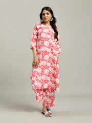 Printed Cotton Blend Kurta With Pants