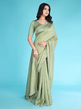 Embroidered Chinon Saree
