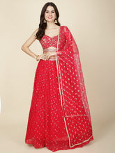 Resham Zari Embroidery Georgette Choli With Lehenga & Dupatta