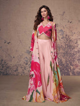 Bold Floral Print Chinon Suit With Pant & Dupatta