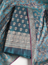 Woven Banarasi Chanderi Unstitched Suit With Dupatta