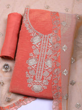 Embroidered Tissue Unstitched Suit With Pant & Dupatta