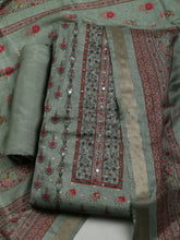 Embroidered Tussar Unstitched Suit With Dupatta