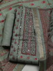 Embroidered Tussar Unstitched Suit With Dupatta