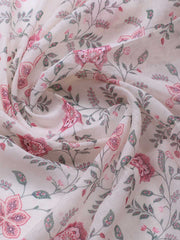 Patch Neck Linen Unstitched Suit Piece With Dupatta