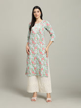 Printed Cotton Blend Kurta With Palazzo