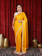 Stone Embroidered Chinon Saree