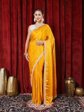 Stone Embroidered Chinon Saree