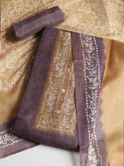 Printed Chanderi Unstitched Suit With Dupatta