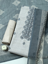 Embroidered Cotton Blend Unstitched Suit With Pant & Dupatta