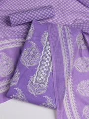 Printed Cotton Blend Unstitched Suit With Dupatta