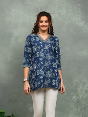 Printed Denim Kurti