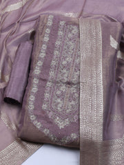 Embroidered Tissue Unstitched Suit With Dupatta