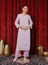 Floral Printed Cotton Blend Kurta With Pants