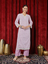 Floral Printed Cotton Blend Kurta With Pants