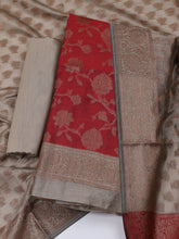Woven Chanderi Unstitched Suit With Dupatta