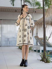 Resham Embroidered Cotton Blend Dress