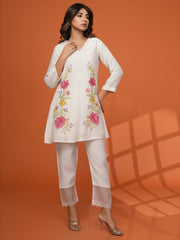 Printed Cotton Blend Kurta With Pants