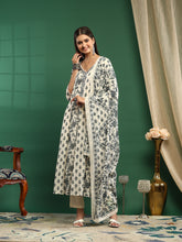Printed Cotton Blend Kurta With Pant & Dupatta