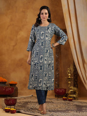 Printed Muslin Kurta With Pants