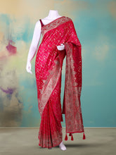 Embelished Satin Rani Saree