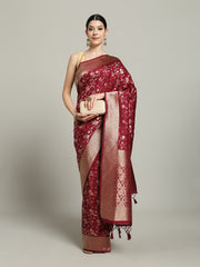 Zari Jaal Art Silk Woven Saree