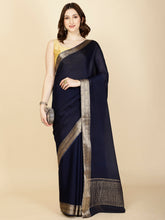 Plain Zari Border Crepe Saree