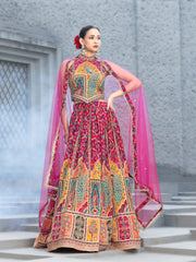 Zardozi Embroidery Crepe Lehenga Choli With Dupatta
